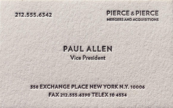 Paul Allen's Business Card - Paul Allen's Busines Card 