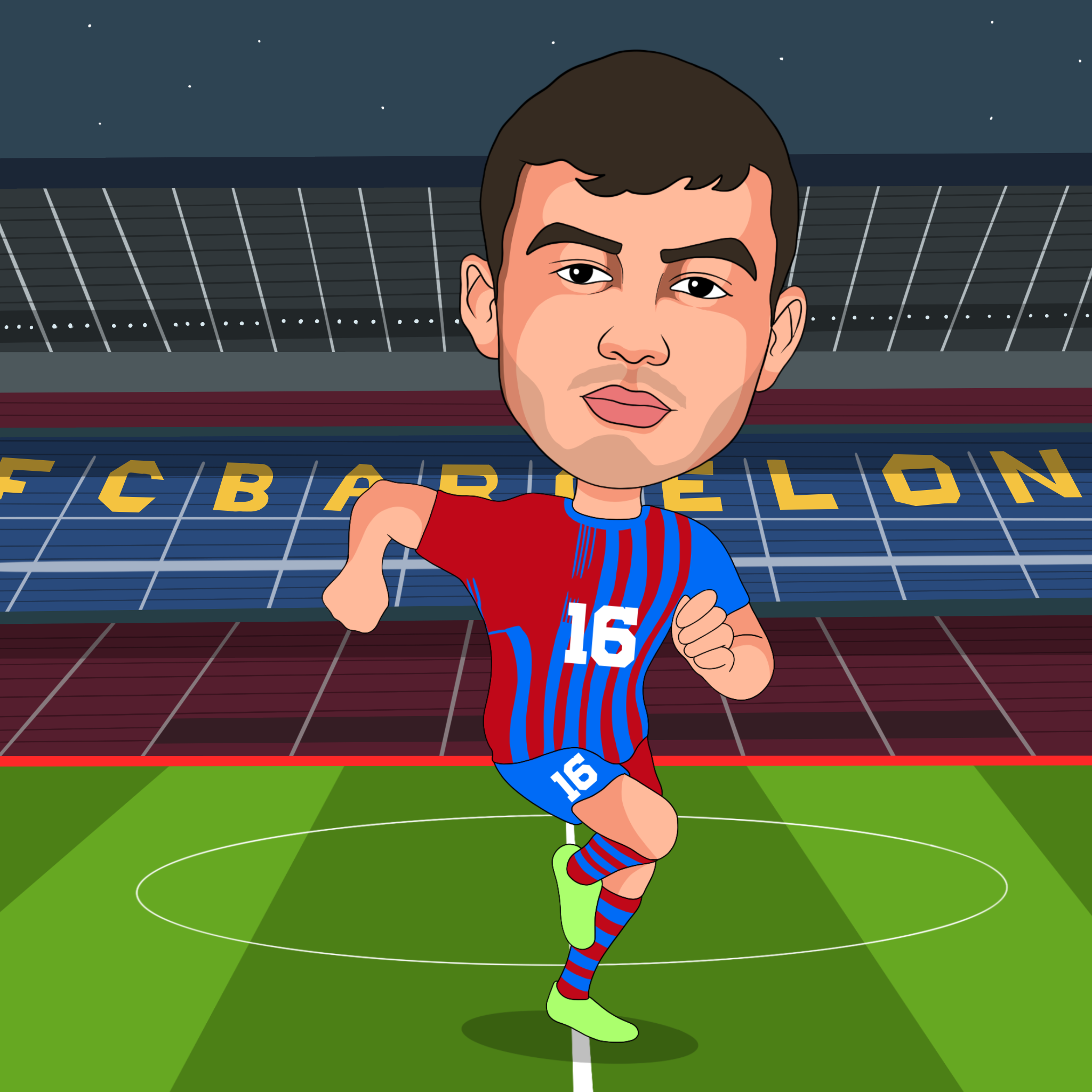 #16 Pedri Barça - Big Head Soccer Club | OpenSea