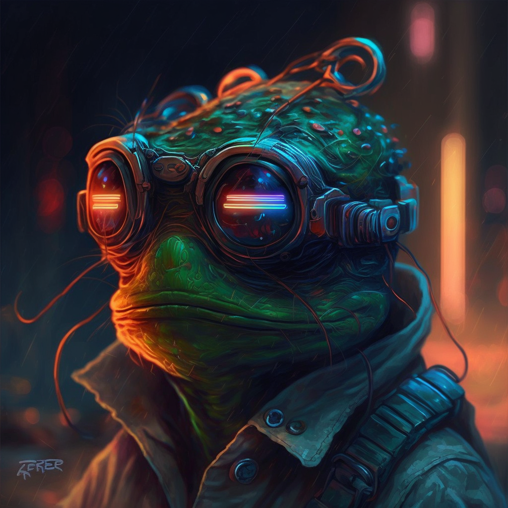 Cyberpunk Pepe Frog #6 - PFP Cyberpunk Pepe Frog | OpenSea