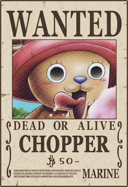 CHOPPER - One Piece Wanted #1 - One Piece Posters - (Wanted/Marine ...