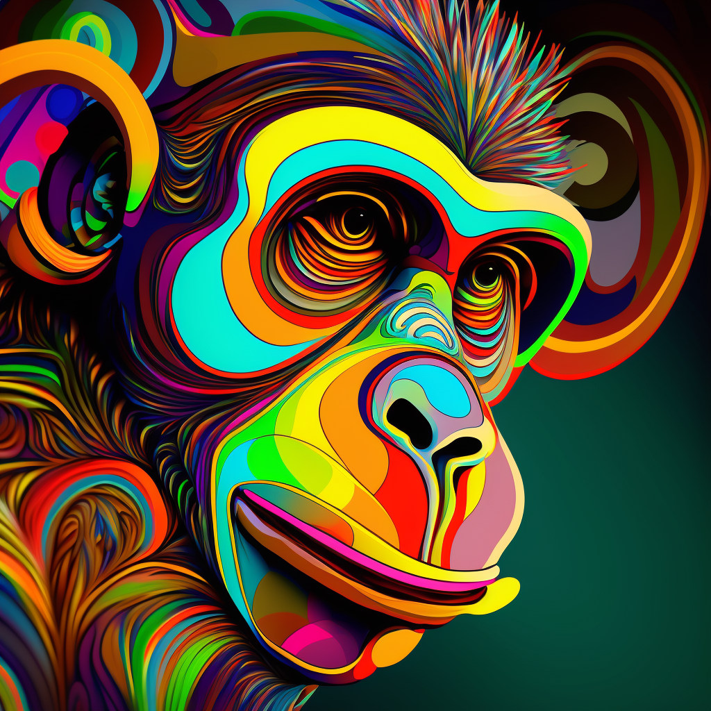 Psychedelic Monkey - Psychedelic animals of dubious quality | OpenSea