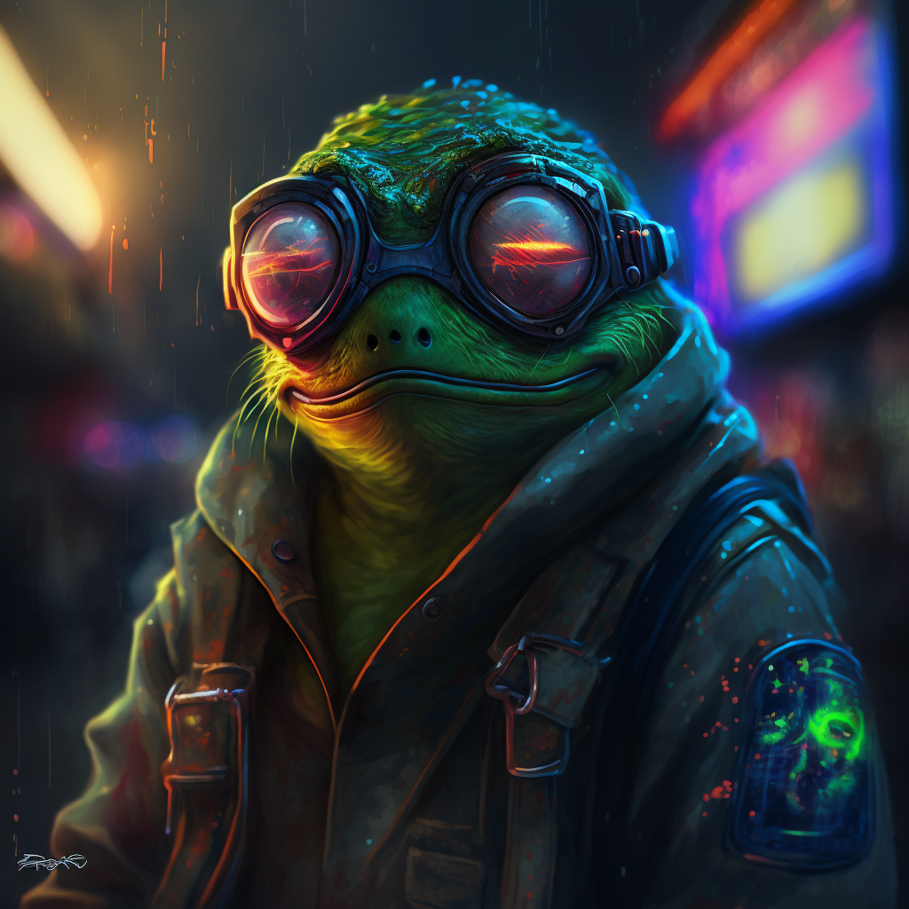 Cyberpunk Pepe Frog #5 - PFP Cyberpunk Pepe Frog | OpenSea