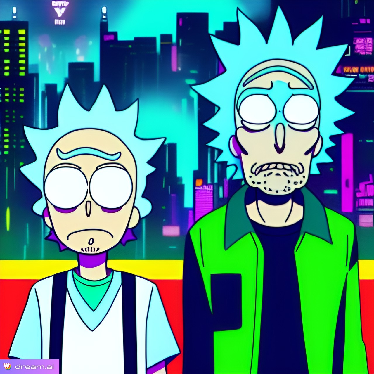 rick and morty in cyber punk - Untitled Collection #3163077866 | OpenSea