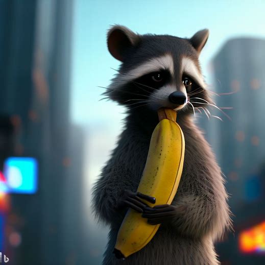 raccoon with a banana Untitled Collection 2541579903 OpenSea