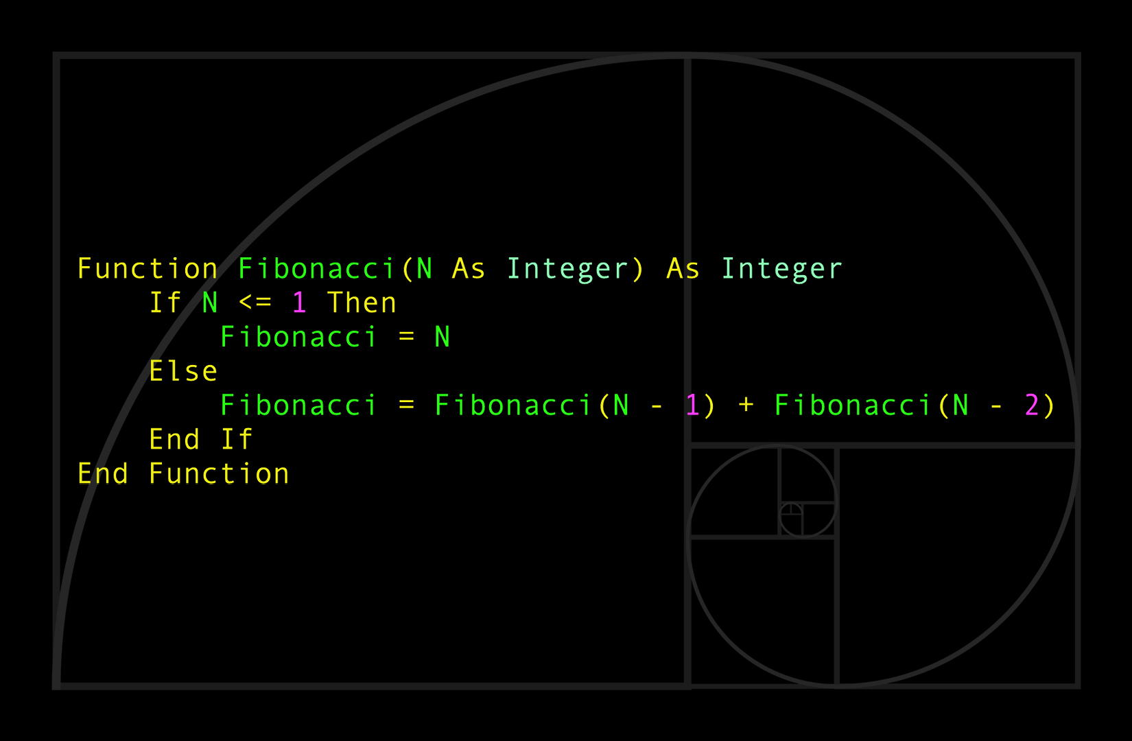 Recursive Fibonacci #152 in Visual Basic - Poetic Code: Recursive ...